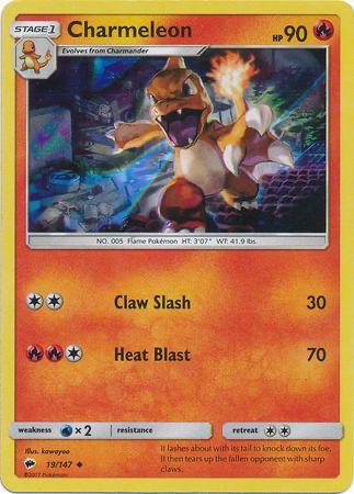 Burning Shadows Charmeleon [Water-web-Holo] Pokémon card